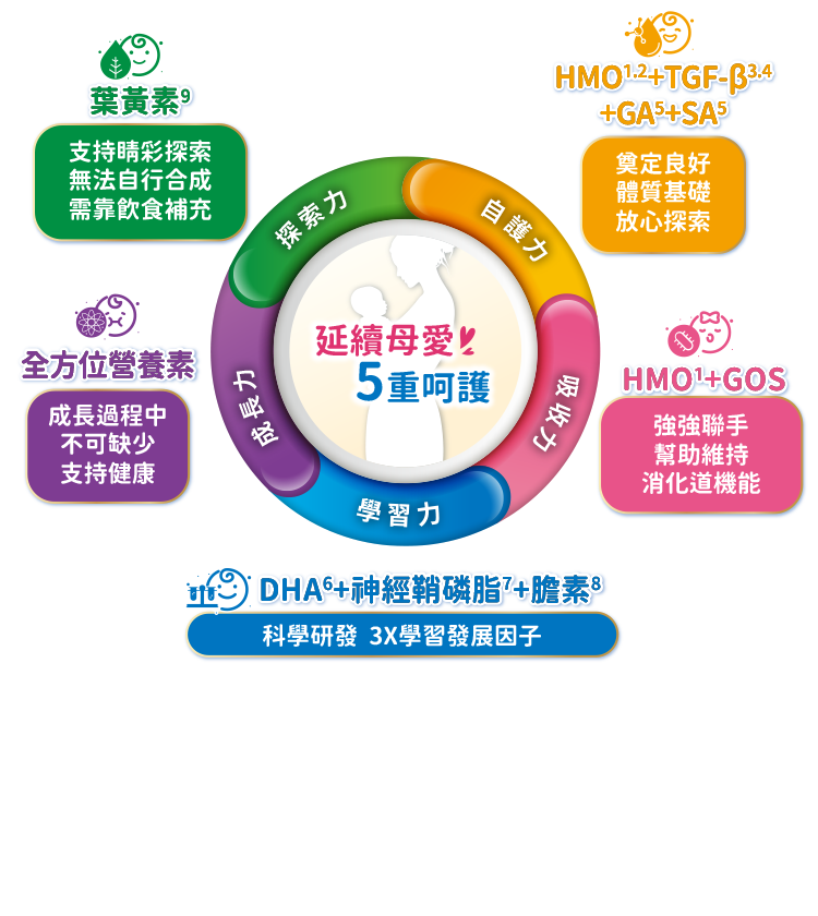 延續母愛!5重呵護 探索力 自護力 學習力 吸收力 成長力